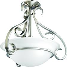 Progress Lighting Torino 3 Light Brushed Nickel Semi Flush Mount P3843 09 The Home Depot