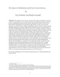 This sample paper on (sample essay on economic globalization) was uploaded by one our contributors and does not necessarily reflect how our professionals write our papers. Pdf The Impact Of Globalization On The Poor In Latin America