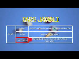 1 Sinf Matematika 7 04 2020 Youtube