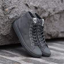 Men S Grey Canvas High Top Designer Sneaker Nothing New
