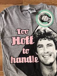 DAVID HASSELHOFF TOO HOFF TO HANDLE RETRO 90s GREY COTTON TEE UK 6 EU 34 XS  BNWT