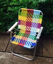 image result for vinyl cord webbing chair เก าอ