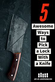 Here's a video showing how to pick a lock with a hairpin. 5 Awesome Ways To Pick A Lock With A Knife Knife Lock Picking Tools Useful Life Hacks
