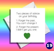 Birthday Message For Aunt Funny Items Similar To Hilarious Birthday Card Two Pieces Of Advice Greetings Card Brother Sister Mum Mom Mother Dad Happy Birthday Uncle Aunt Family Really Funny On Happy Birthday Uncle Happy Birthday Dad Happy Birthday Mom