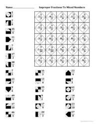 Converting Improper Fractions To Mixed Numbers Color Worksheet Fractions Improper Fractions Mixed Numbers