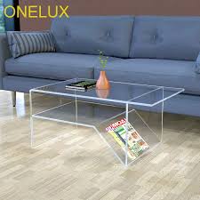 Find the perfect home furnishings at hayneedle, where you can buy online while you explore our room designs and curated looks for tips, ideas & inspiration to help you along the way. Waterfall Acrylic Coffee Table With Additional Shelf Lucite Living Room Tea Table With Magazine Rack Coffee Tables Aliexpress
