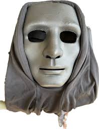 Black Blank Face Hooded Skull Mask Shroud Ghoul Ghost Adult Halloween  Costume