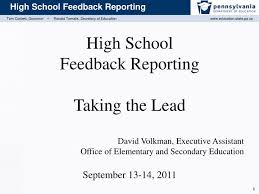 Ppt High School Feedback Reporting Taking The Lead David