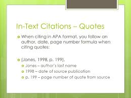 Apa Format In Text Citations Title Page Abstract Ppt In 2020 Quotation Format Indirect Quotes Apa Format Reference Page