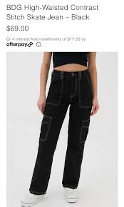 Bdg Black Contrast Stitch Jeans Women S Fashion Bottoms Jeans On Carousell