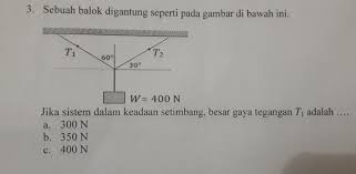 Malam itu aku sendirian pergi mencari rumah dukun itu. Jika Sistem Dalam Keadaan Setimbang Besar Gaya Tegangan T1 A 300 Nb 350 Nc 400 Nd 500 Ne Brainly Co Id