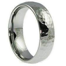 Men S Peened Hammered Rings Fabulous Polished Forever Metals Hammered Tungsten Ring Tungsten Wedding Rings Hammered Rings