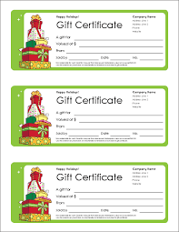 Edit holiday certificate free : Free Gift Certificate Template And Tracking Log