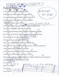 Future Days Pearl Jam Guitar Chord Chart Capo 1st Fret Guitar Chord Chart Future Days Pearl Jam