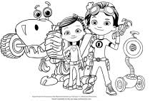 Rusty and ruby playing soccer. Rusty Rivets Coloring Page
