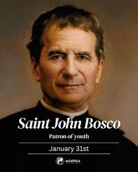 😇 Today, January 31st, we celebrate the feast of Saint John Bosco, patron  saint of young people. Pray for us. 🙏⁣ ⁣ “Don Bosco" was a 19th century  Italian priest who reached