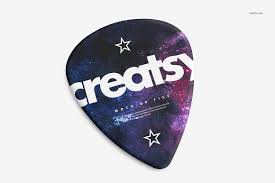 Guitar Pick Mockup Set Brochure Design Template Mockup Artist Business Cards