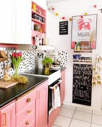 pink kitchen cabinets