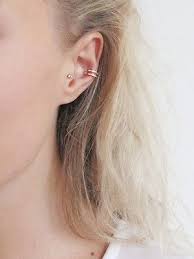 ohrstecker double cuff studs silver ohrklemme ohrstecker fake piercing