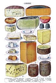 Lovely Kitchen Decor Cheeses Educational Poster Printable Vintage Recipes Food Cheese