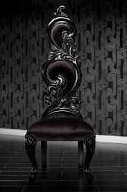 4214 Black Velvet Baroque High Back Chair By Diva Rocker Glam 310 652 8711 Gothic Furniture Gothic Interior High Back Chairs