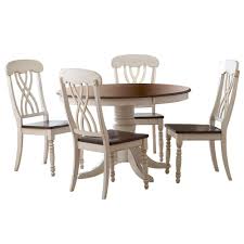 Trussardi casa larzia table with chairs 07. Homesullivan 5 Piece Antique White And Cherry Dining Set 401393w 48 5pc The Home Depot