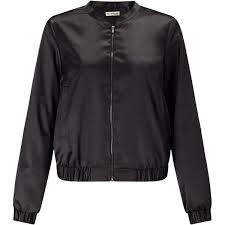 Black And White Satin Bomber Jacket Miss Selfridge Black Satin Bomber Found On Polyvore Featuring Outerwear Jackets Black Women Bomber J Satin Bomber Jacket Satin Jackets Flight Bomber Jacket