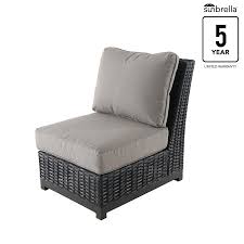 7 piece belair resin wicker furniture set as shown. Allen Roth Altadena Set Of 2 Black Wicker Metal Stationary Conversation Chair S With Tan Sunbrella Cushioned Seat In The Patio Chairs Department At Lowes Com