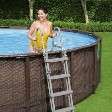 Find expert advice along with how to videos and articles, including instructions on how to make, cook, grow, or do almost anything. Round Bove Ground Pool With Rattan Effect 488x122cm Bestway Power Steel Swim Vista 56725 India S Largest Adventure Setup Equipment Mfr Supplier Of Adventure Parks