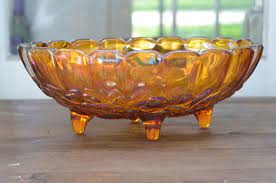 Vintage mckee glass holiday punch / tom and jerry set, with eight mugs (3 1/4) and a large (11 1/4 in diameter x 5 deep) bowl. Vintage Marigold Carnival Glass Indiana Glass Co Large Oblong Fruit Bowl Carnival Glass Indiana Glass Glass