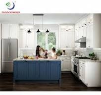 Thailand American Standard Kitchen Cabinet Factory Ready to Assemble Solid  Wood White Shaker Kitchen Cabinets Set