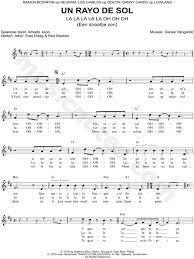 Diagramas de acordes y cuadrículas de acordes en blanco. Daniel Vangarde Un Rayo De Sol La La La La La Oh Oh Oh Sheet Music Leadsheet In D Major Download Print Sku Mn0147373