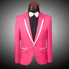 Black And Pink Suit For Men Hot Pink Red Blue Yellow Men Suit Jacket Pants Male Tuxedos Formal Slim Fit Fashion Blazers Jacket G New Mens Suits Pink Suit Men Plus Size Mens Suits