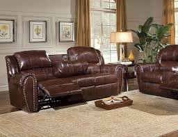 Or, consider a modern sleeper sofa so that guests have somewhere to crash comfortably. Cognac Brown Bonded Leather Sofa Chair Set W Reclining Seats