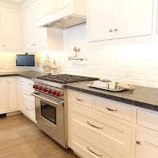 White Exposed Brick Kitchen Backsplash Design Decor Photos Pictures Ideas Inspiration White Brick Backsplash Brick Backsplash Painted Brick Backsplash