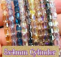 5x4mm Cylinder Thunder Polish Crystal Strand (38 Beads)