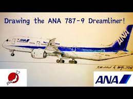 Boeing 787 dreamliner draws massive airplane routing over the u.s. Inspiration Of Japan Speed Drawing Ana Boeing 787 9 Dreamliner Drawing An Airplane Aviation Art Youtube