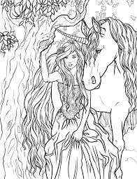 Our coloring pages include a wide variety of drawings. Beautiful Lady Andbeautiful Lady And Unicornunicorn Coloring Page Free Printable Coloring Pages For Kids
