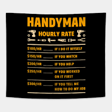 Handyman Hourly Rate Labor Price Chart Funny Gift Mechanic T Shirt