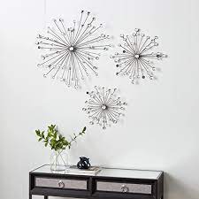 The most common metal starburst wall decor material is metal. Amazon Com Set Of 3 Black Metal Jeweled Starburst Wall Decor 24 Inches 20 Inches And 16 Inches Diameter Home Kitchen