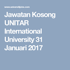 0 ratings0% found this document useful (0 votes). Jawatan Kosong Unitar International University 31 Januari 2017 International University University International