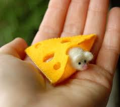 Tiny White Mouse With Cheese Waldorf Inspired Needle Felted Felt Crafts Needle Felting Felt Ornaments