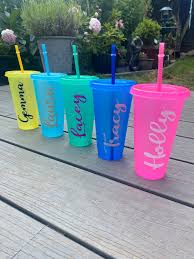 Glitter Reusable Cup And Straw Personalised Tumbler With Etsy