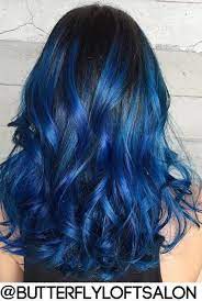 Gimme The Blues Bold Blue Highlight Hairstyles Hair Styles Blue Hair Highlights Blue Hair