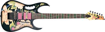 Ibanez made the jem77 bfp (blue floral pattern) between 1991 and 1996. Anonymous S Review Ibanez Jem77 1988 2004 Audiofanzine