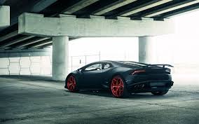 Download Wallpapers Lamborghini Huracan Vellano Mc Matte Black Red Wheels Sports Car Tuning Huracan Lamborghini