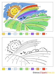 Kleurplaat unicorn met regenboog regenboog kleurplaat01 topkleurplaat nl. Zon En Regenboog Afbeelding Voor Schilderij Op Nummer