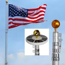 25ft Telescopic 16 Gauge Aluminum Flag Pole With Solar Lights 25 Ft Walmart Com Walmart Com