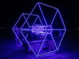 Neon Tie Fighter Burning Man Star Wars Art Black Rock City
