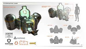 interrogation chair game deus ex human revolution the missing link dlc props concept environment concept art sci fi props